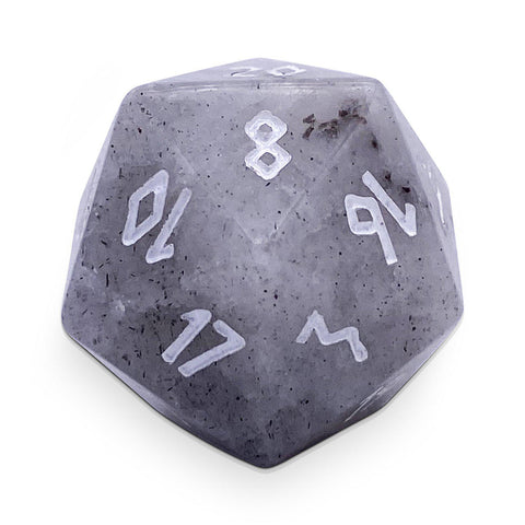 White Labradorite - Single D20 Gemstone Dice