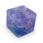 Purple Fluorite - Single D6 Gemstone Dice - NOR 01166