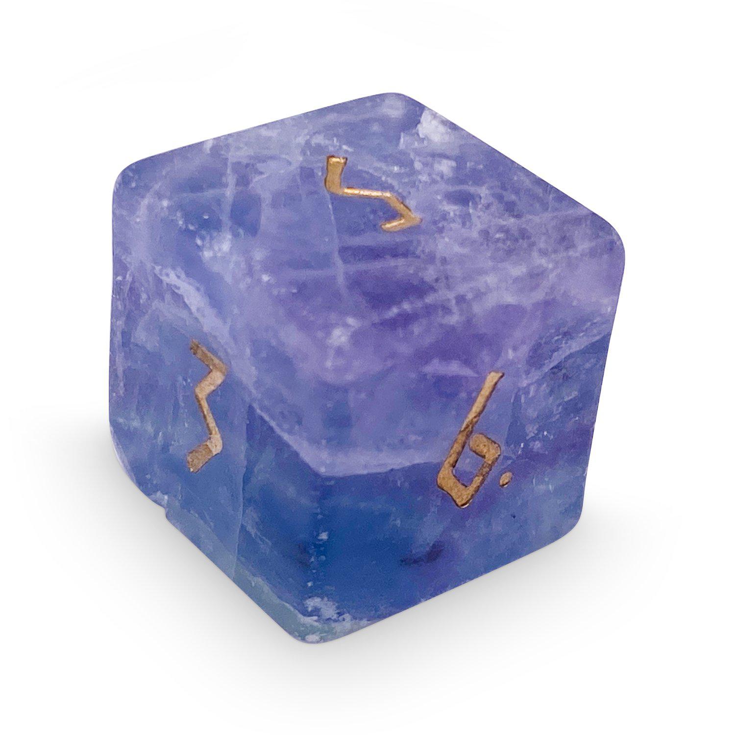 Purple Fluorite - Single D6 Gemstone Dice-Gemstone Dice-NOR 01166-Norse Foundry-dungeon and dragons-dice-dnd-dungeon & dragons