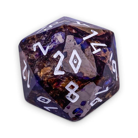 Bronzite Purple Imperial Jasper - Single D20 TruStone Dice