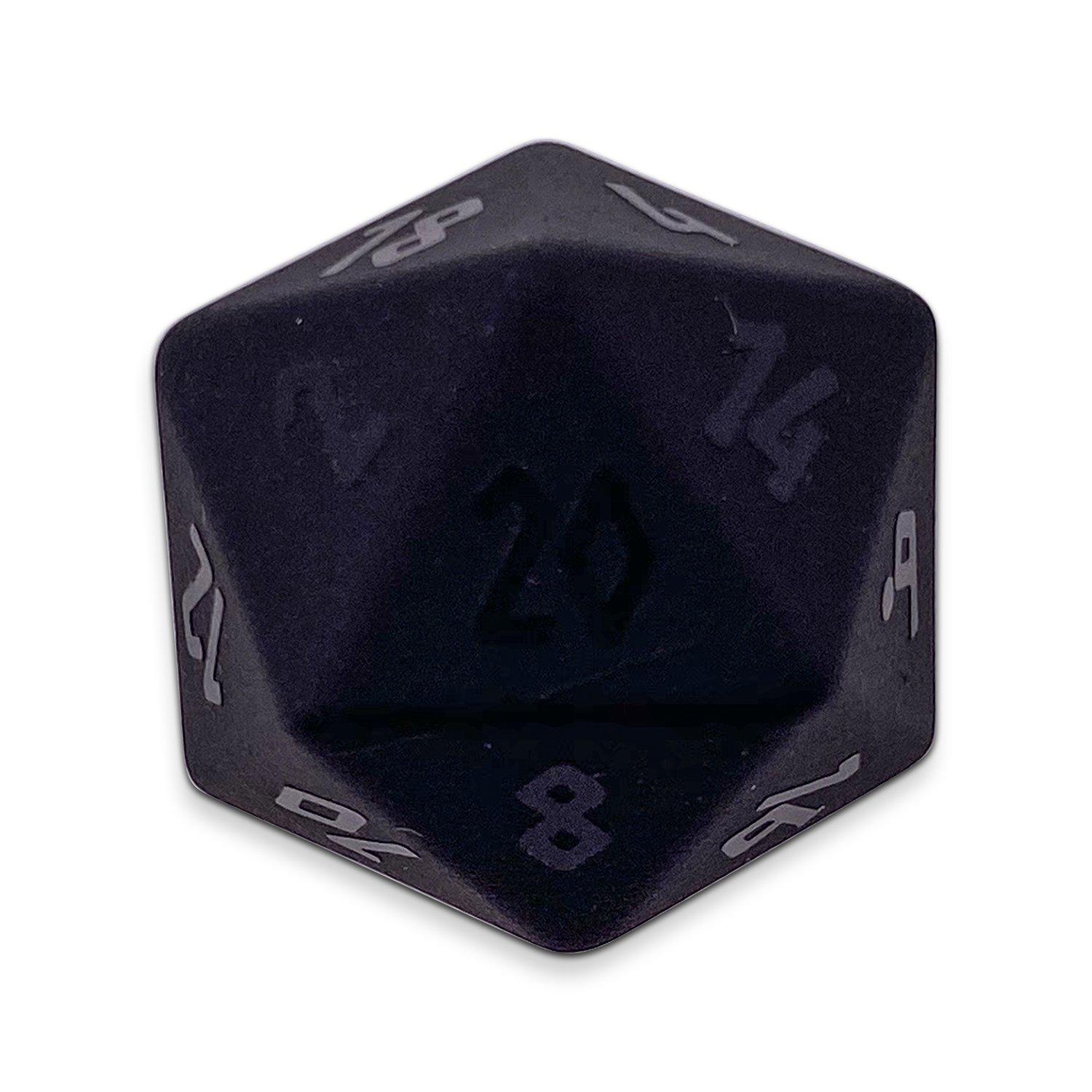 Black Obsidian - Raised Single D20 Gemstone Dice-Gemstone Dice-NOR 01120-Norse Foundry-dungeon and dragons-dice-dnd-dungeon & dragons