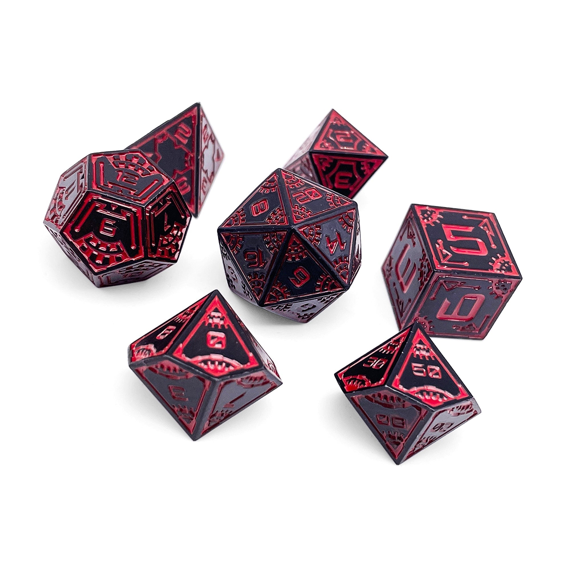 Red Giant - Space Dice 7 Piece RPG Set-Metal Dice-Norse Foundry-Dungeons and Dragons-DND Dice-D20-Dice-DND