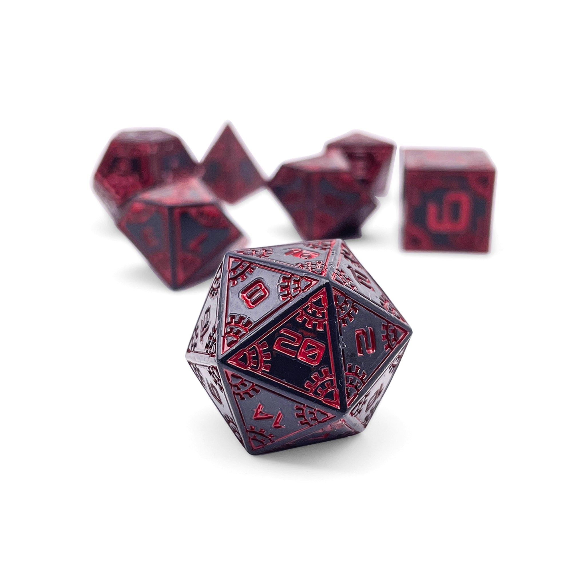 Red Giant - Space Dice 7 Piece RPG Set-Metal Dice-Norse Foundry-Dungeons and Dragons-DND Dice-D20-Dice-DND