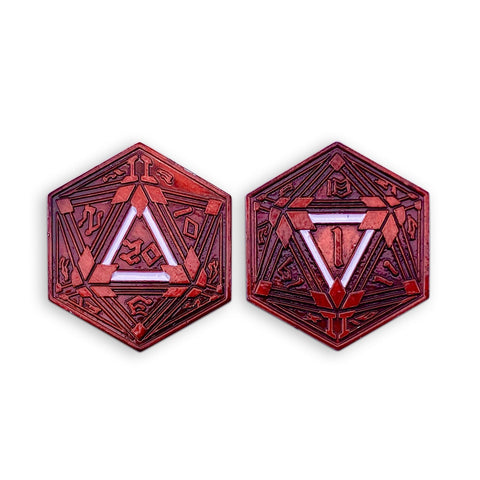 Metal RPG Crit/Fail Coin Red Plated-25mm