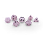 Rose Quartz - 7 Piece RPG Set Gemstone Dice-Gemstone Dice-Norse Foundry-Dungeons and Dragons Dice-Gem Dice-DND Dice-Gaming Dice