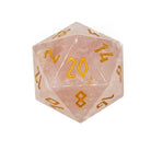 Rose Quartz - Boulder® 30mm Gemstone Dice-Gemstone Dice-Norse Foundry-Dungeons and Dragons Dice-Gem Dice-D20-Gemstone D20