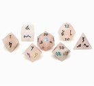 Rose Quartz - Raised Holographic 7 Piece RPG Set Gemstone Dice-Gemstone Dice-Norse Foundry-Dungeons and Dragons Dice-Gem Dice-DND Dice-Gaming Dice