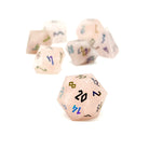 Rose Quartz - Raised Holographic 7 Piece RPG Set Gemstone Dice-Gemstone Dice-Norse Foundry-Dungeons and Dragons Dice-Gem Dice-DND Dice-Gaming Dice