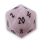 Rose Quartz - Single D20 Gemstone Dice - NOR 01113