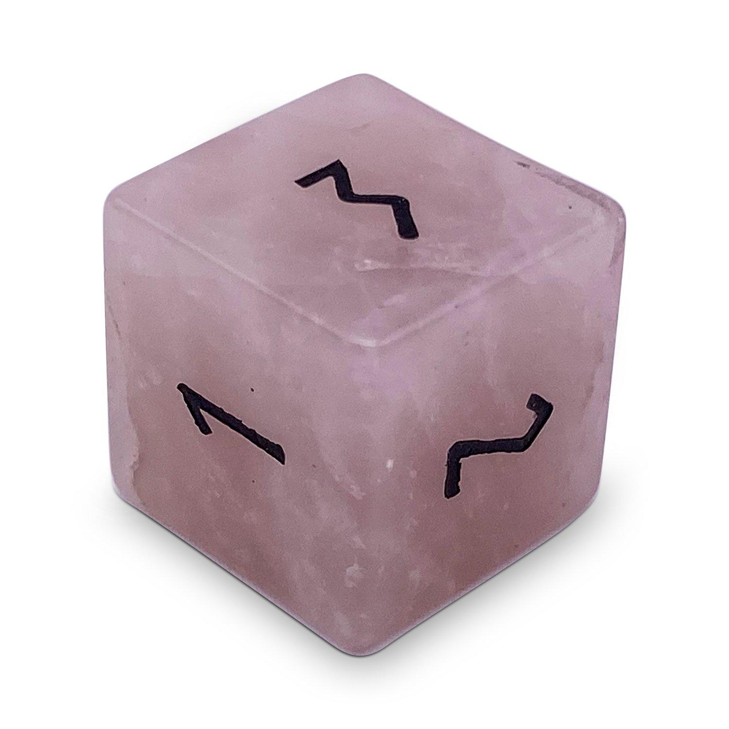 Rose Quartz - Single D6 Gemstone Dice - NOR 01167