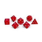 Zircon Ruby - 7 Piece RPG Set Zircon Glass Dice - NOR 01561