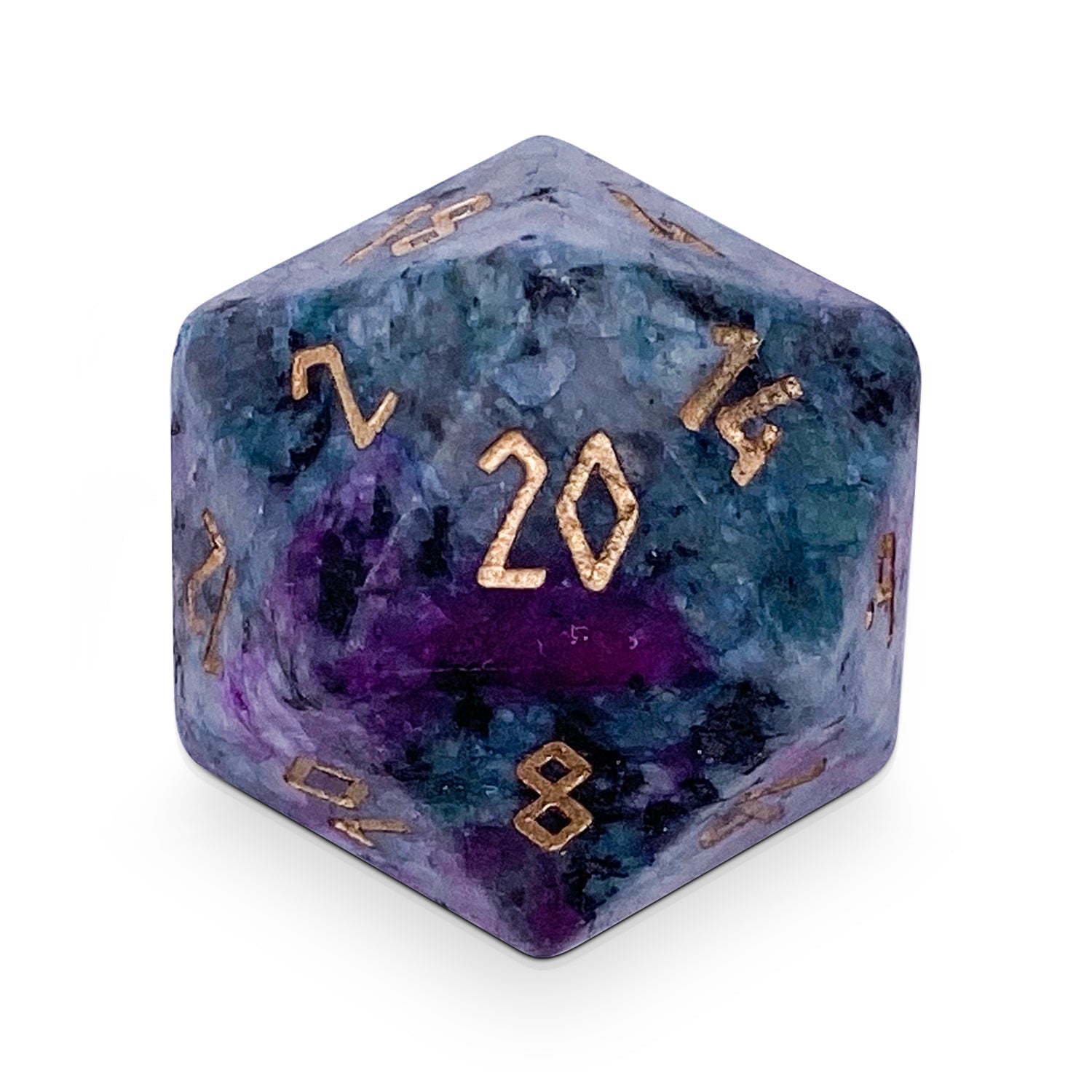 Ruby Zoisite - Single D20 Gemstone Dice - NOR 01114