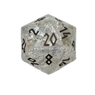 Shattered K9 Rainbow Glass - Black Font Boulder® 30mm Glass Dice-Glass Dice-Norse Foundry-DND Dice-Glass Dice-D20-Glass D20