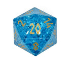 Shattered Zircon Aquamarine Glass - Boulder® 30mm Glass Dice-Glass Dice-Norse Foundry-DND Dice-Glass Dice-D20-Glass D20