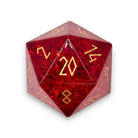 Shattered Zircon Garnet - Gold Font Boulder® 30mm Glass Dice-Glass Dice-Norse Foundry-DND Dice-Glass Dice-D20-Glass D20