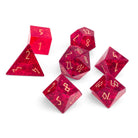 Shattered Zircon Garnet - 7 Piece RPG Set Zircon Glass Dice - NOR 01548