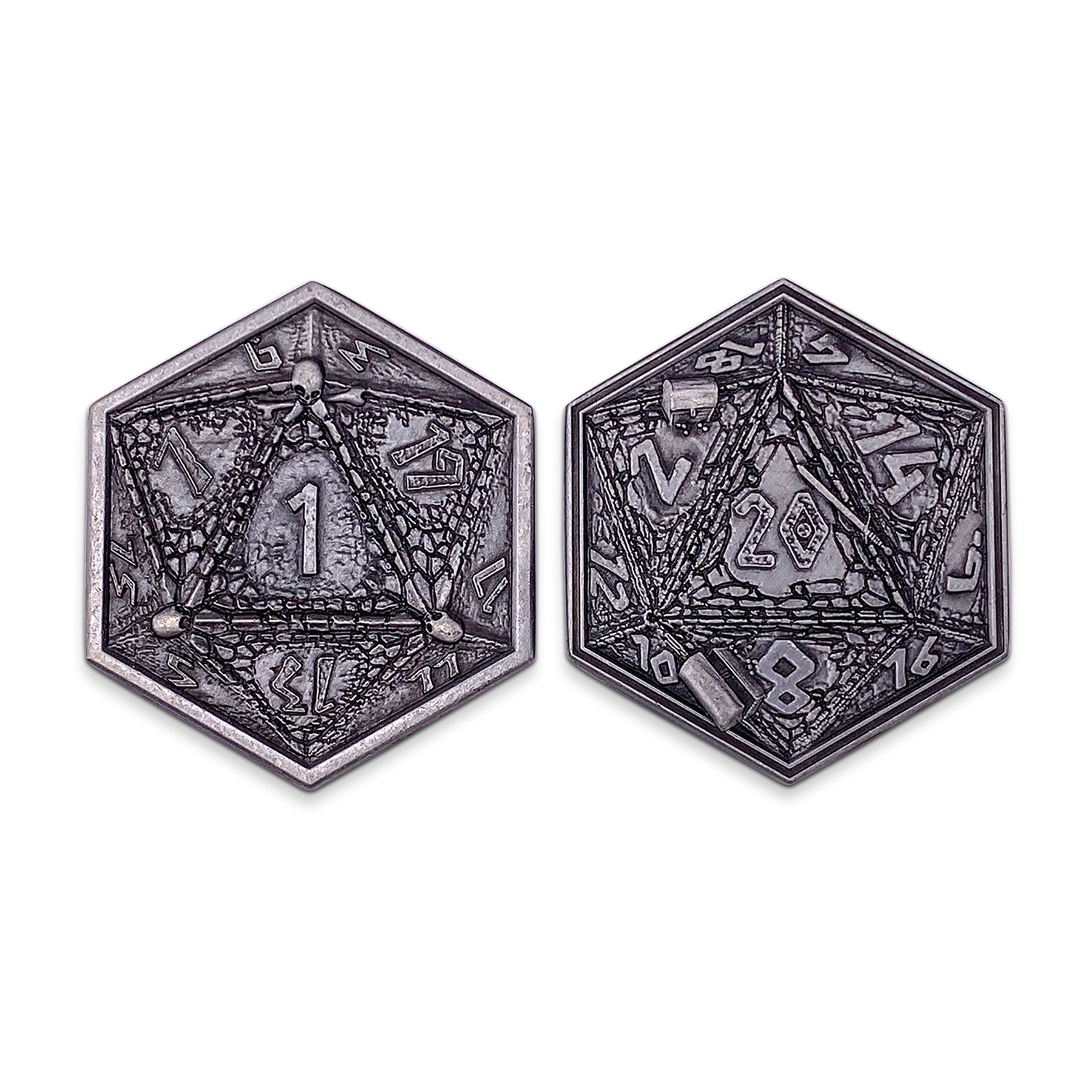 Metal RPG Dungeon Delvers Coin Silver Plated- 45mm - NOR 05000