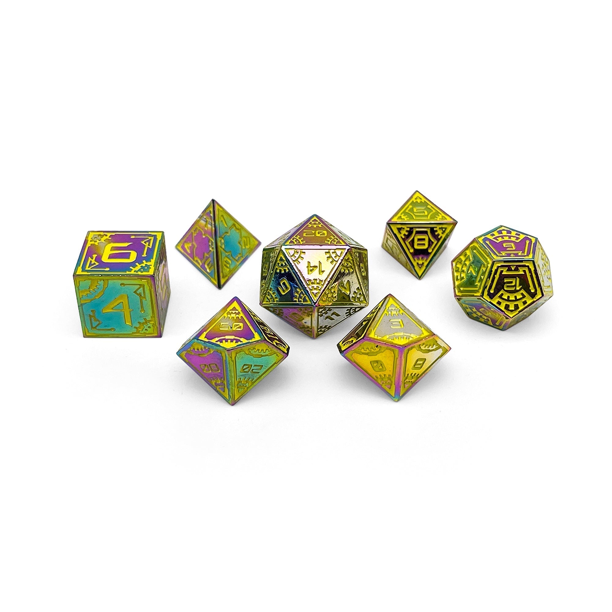 Solar Flare - Space Dice 7 Piece RPG Set-Metal Dice-Norse Foundry-Dungeons and Dragons-DND Dice-D20-Dice-DND