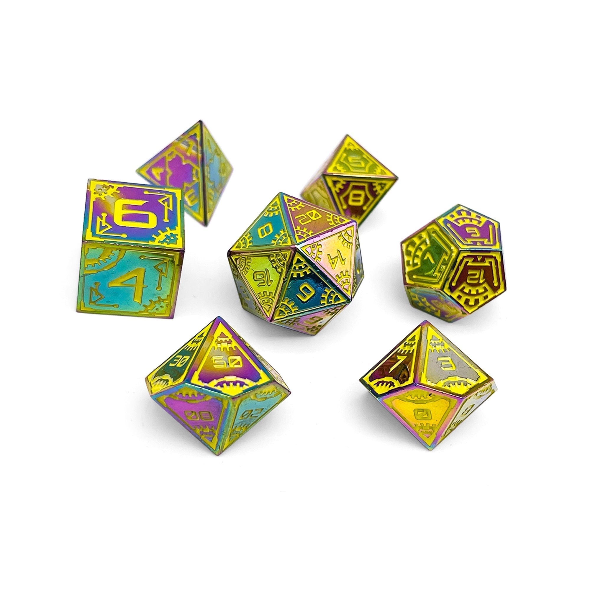 Solar Flare - Space Dice 7 Piece RPG Set-Metal Dice-Norse Foundry-Dungeons and Dragons-DND Dice-D20-Dice-DND