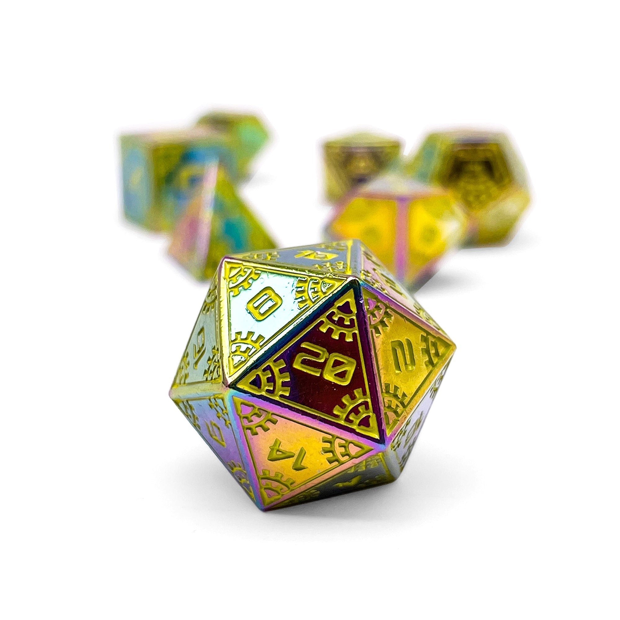 Solar Flare - Space Dice 7 Piece RPG Set-Metal Dice-Norse Foundry-Dungeons and Dragons-DND Dice-D20-Dice-DND