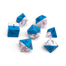 Split the Party - Blue and White Howlite 7 Piece RPG Set Gemstone Dice-Gemstone Dice-Norse Foundry-Dungeons and Dragons Dice-Gem Dice-DND Dice-Gaming Dice