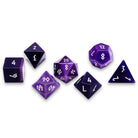 Purple Striped Agate - 7 Piece RPG Set Gemstone Dice - NOR 01018