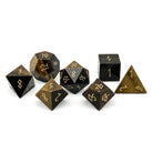 Tiger's Eye - 7 Piece RPG Set Gemstone Dice-Gemstone Dice-Norse Foundry-Dungeons and Dragons Dice-Gem Dice-DND Dice-Gaming Dice