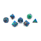 Tri Color Turquoise - 7 Piece RPG Set TruStone Dice-Gemstone Dice-Norse Foundry-Dungeons and Dragons Dice-Gem Dice-DND Dice-Gaming Dice