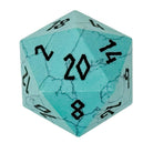 Turquoise - Boulder® 30mm Gemstone Dice-Gemstone Dice-Norse Foundry-Dungeons and Dragons Dice-Gem Dice-D20-Gemstone D20