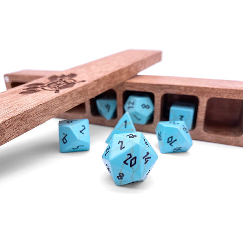 Turquoise - 7 Piece RPG Set Gemstone Dice