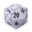 White Howlite - Boulder® 30mm Gemstone Dice-Gemstone Dice-Norse Foundry-Dungeons and Dragons Dice-Gem Dice-D20-Gemstone D20