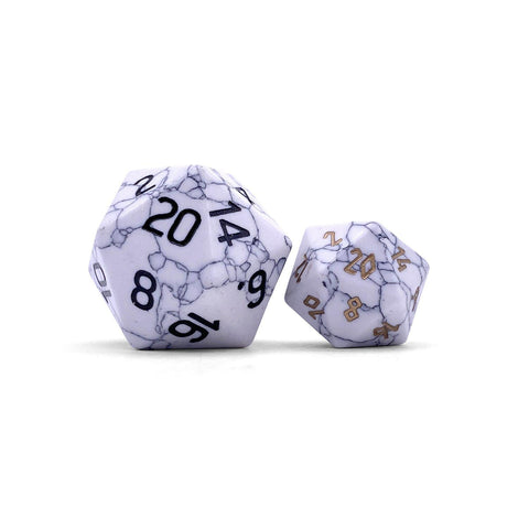 White Howlite - Boulder® 30mm Gemstone Dice