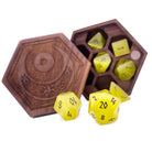 Yellow Cats Eye - 7 Piece RPG Set Glass Dice - NOR 01571