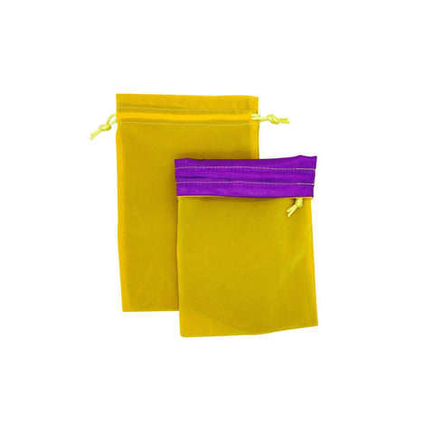 Yellow/Purple Dice Bag 5 x 7″ Velvet with Reinforced Treated Satin