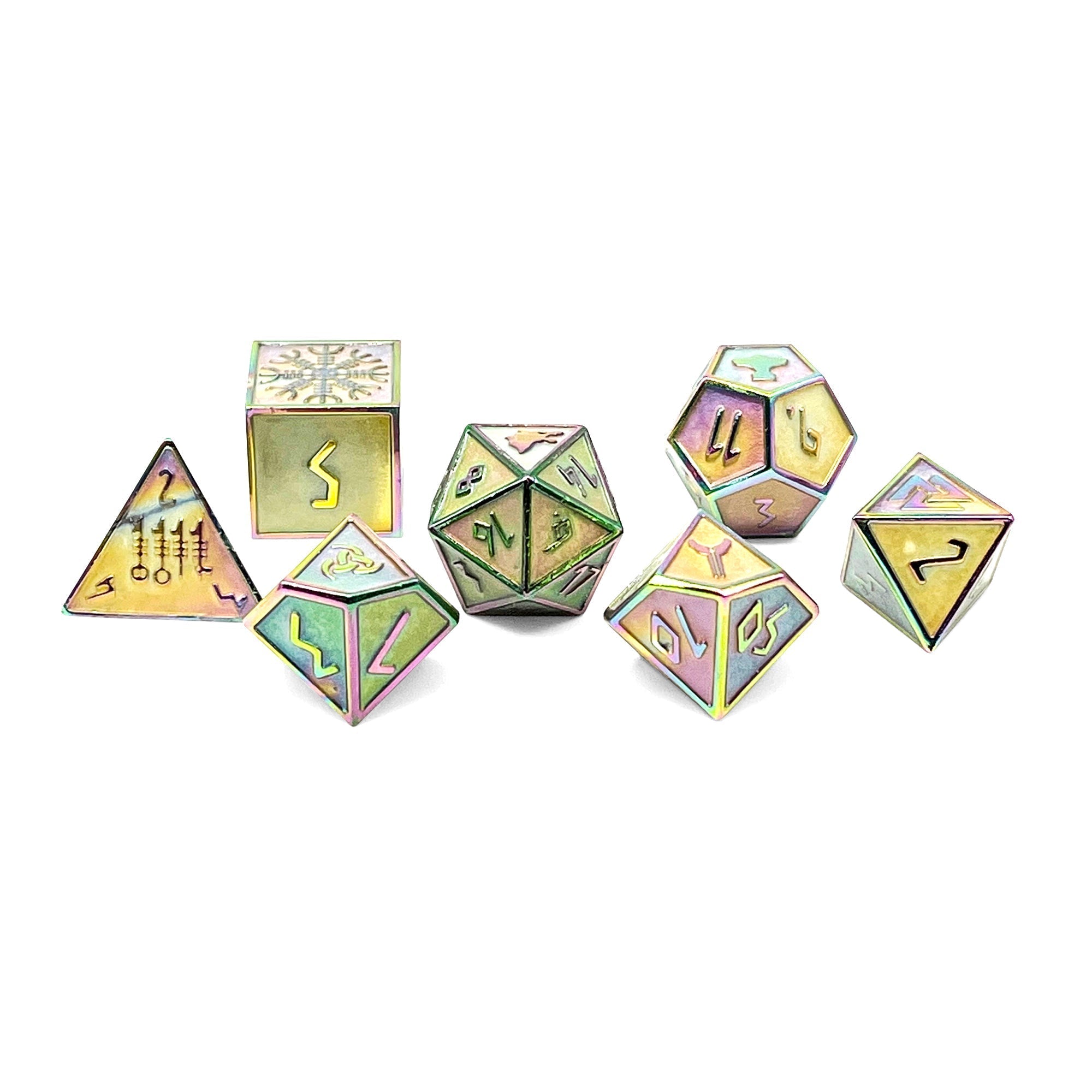 Yggdrasil Norse Themed Metal Dice Set -Metal Dice-Norse Foundry-Dungeons and Dragons-DND Dice-D20-Dice-DND