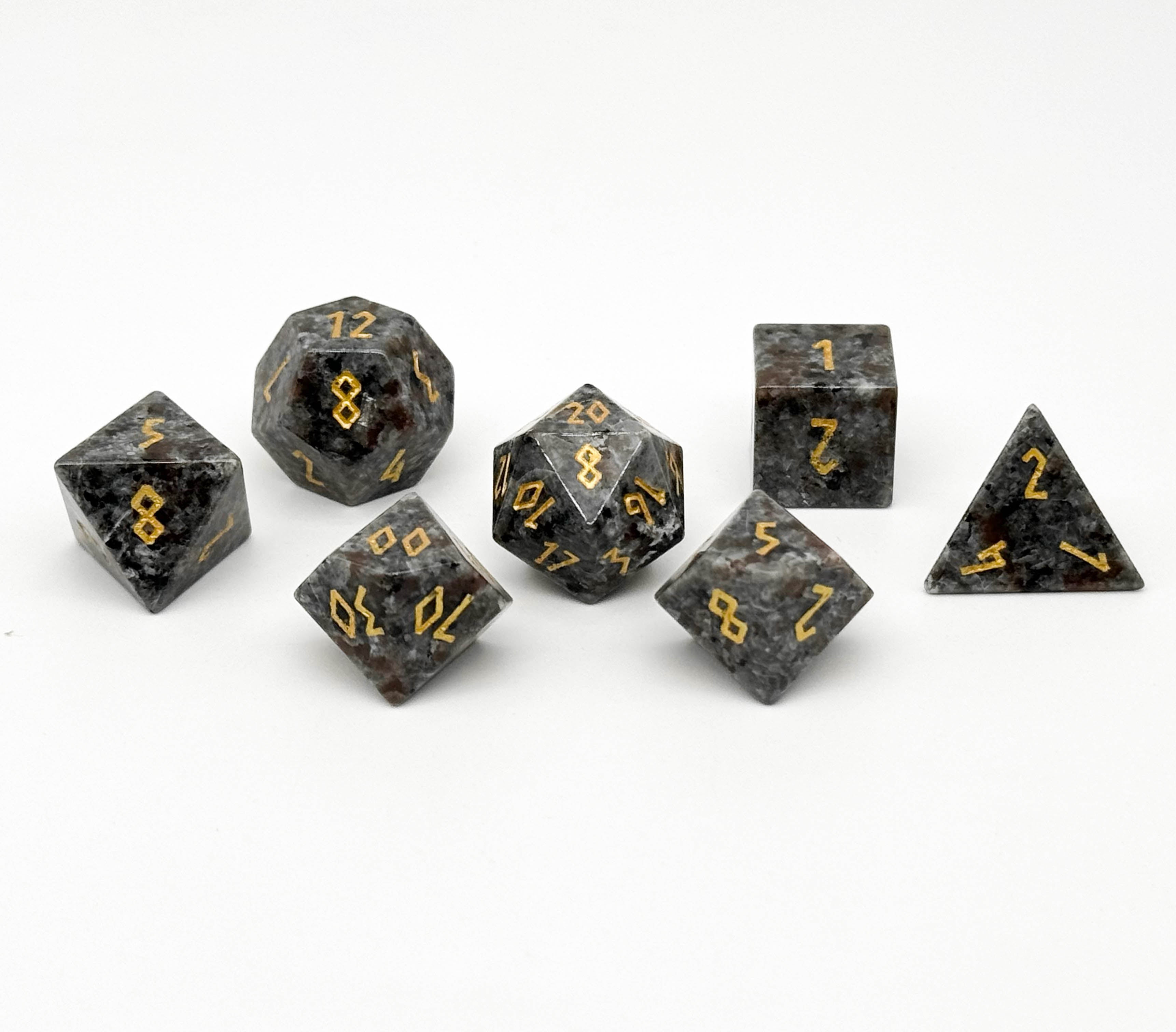 Yooperlight - 7 Piece RPG Set Gemstone Dice-Gemstone Dice-Norse Foundry-Dungeons and Dragons Dice-Gem Dice-DND Dice-Gaming Dice