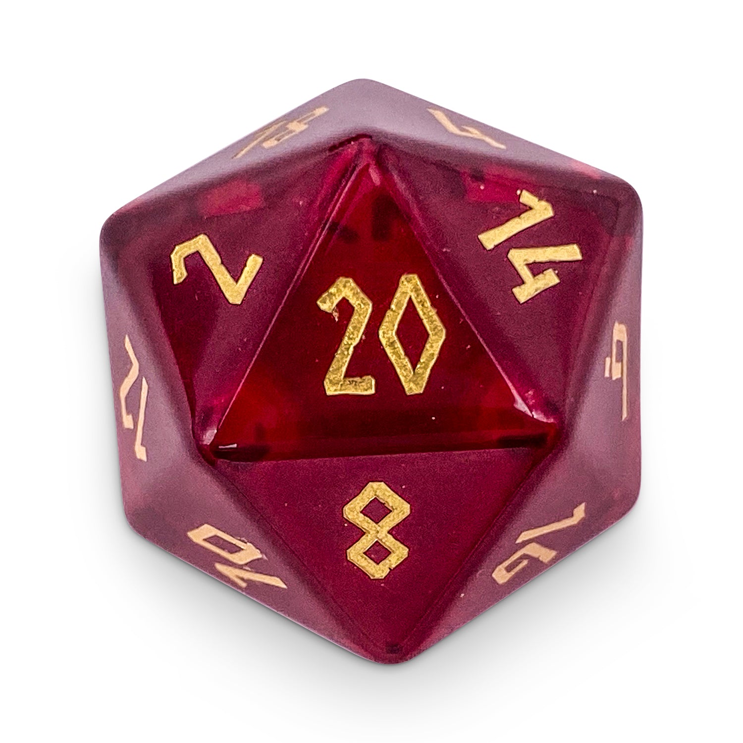 Zircon Garnet - Boulder 30mm® Gemstone Dice-Glass Dice-Norse Foundry-DND Dice-Glass Dice-D20-Glass D20