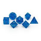 Shattered Zircon Sapphire - 7 Piece RPG Set Zircon Glass Dice - NOR 01549