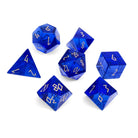 Zircon Sapphire - 7 Piece RPG Set Zircon Glass Dice - NOR 01562