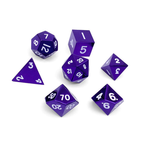 Bardic Purple - 7 Piece Metal D&D & RPGs Dice Set