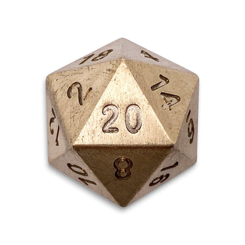 Brass - Single D20 True Metal Dice