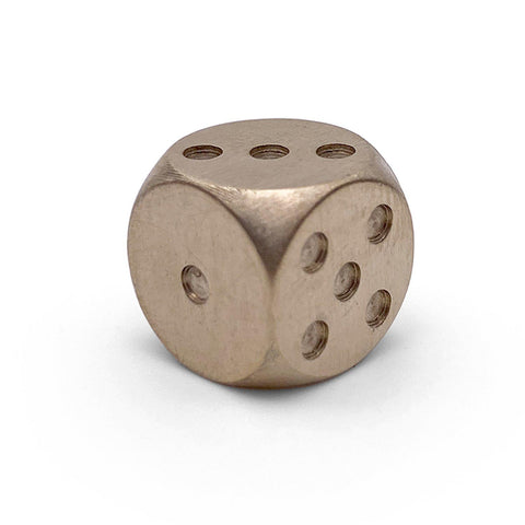 Brass - 12mm D6 Pips True Metal Dice