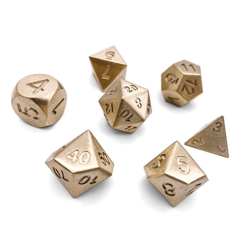 Bronze - 7 Piece RPG Set True Metal Dice