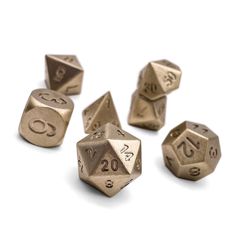 Bronze - 7 Piece RPG Set True Metal Dice