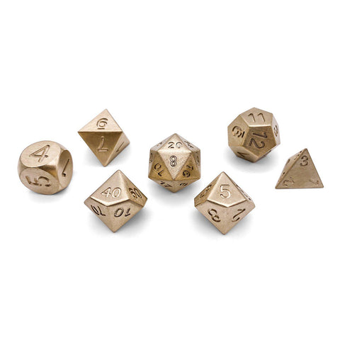 Bronze - 7 Piece RPG Set True Metal Dice