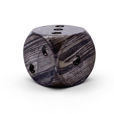 Damascus Steel - 12mm D6 Pips True Metal Dice