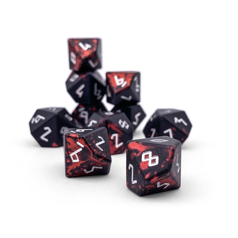 Demon's Blood - 10 D10s Set 6063 Aluminum Wondrous Dice