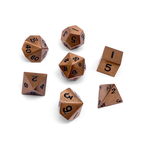 Gnomish Copper - 7 Piece Metal D&D & RPGs Dice Set