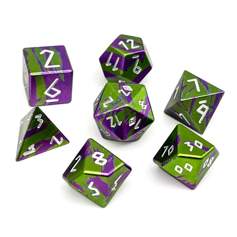 Poison Ivy - 7 Piece RPG Set 6063 Aluminum Layered Dice