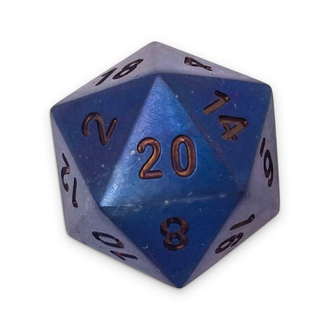 Hydra Scorched Titanium - Single D20 True Metal Dice